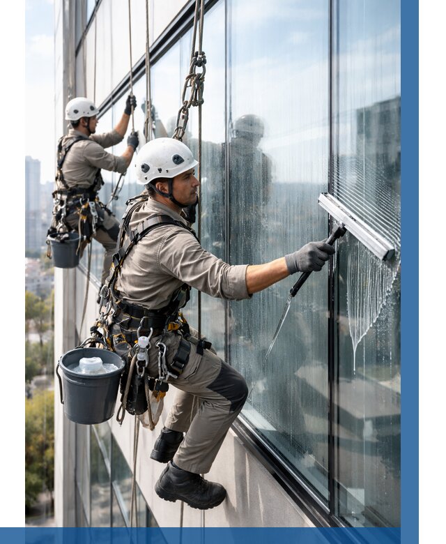 Мойка окон альпинистами в Нижнекамске от 4563 р. | ВЫСОТНИК-Нжм