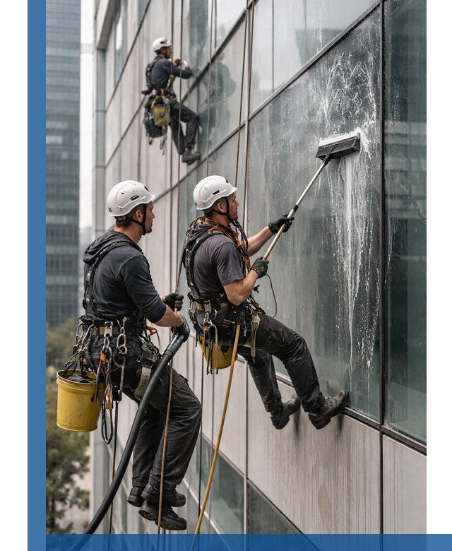 Профессиональная высотная мойка фасадов зданий в Нижнекамске