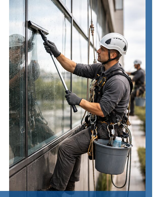 Мойка стеклянных фасадов в Нижнекамске от 203 р. | ВЫСОТНИК-Нжм