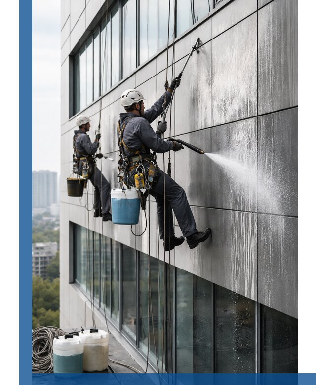 Профессиональная мойка вентилируемых фасадов в Нижнекамске