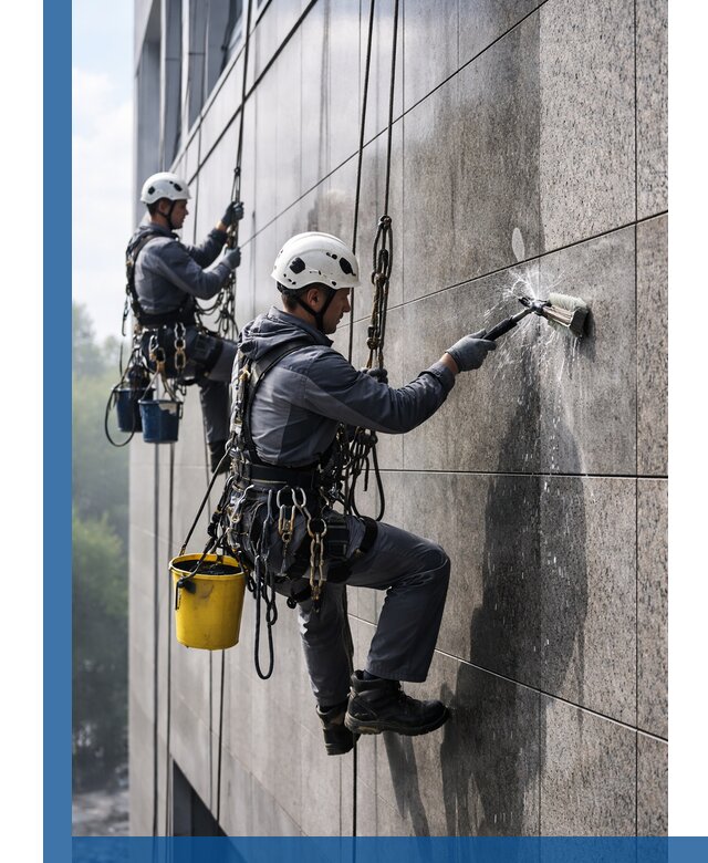 Профессиональная мойка фасада из керамогранита в Нижнекамске