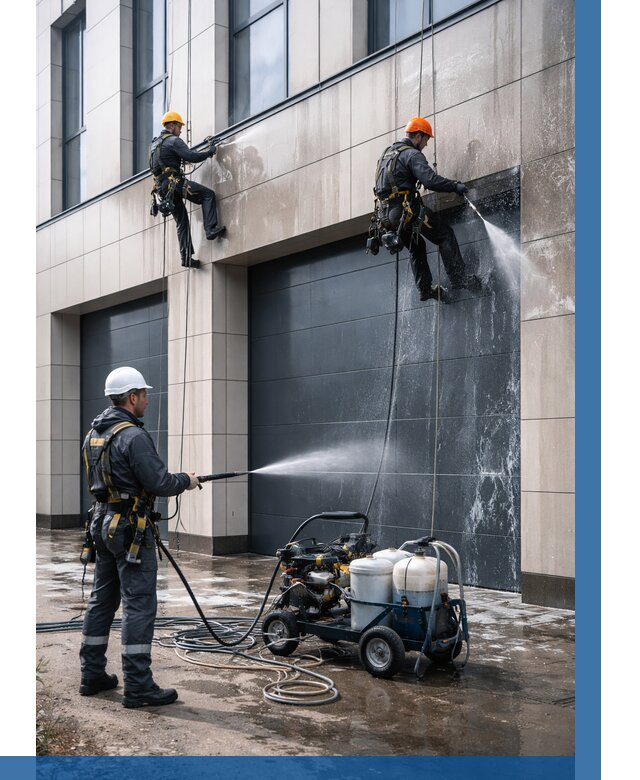 Послестроительная мойка фасада в Нижнекамске от 304 р. | ВЫСОТНИК-Нжм