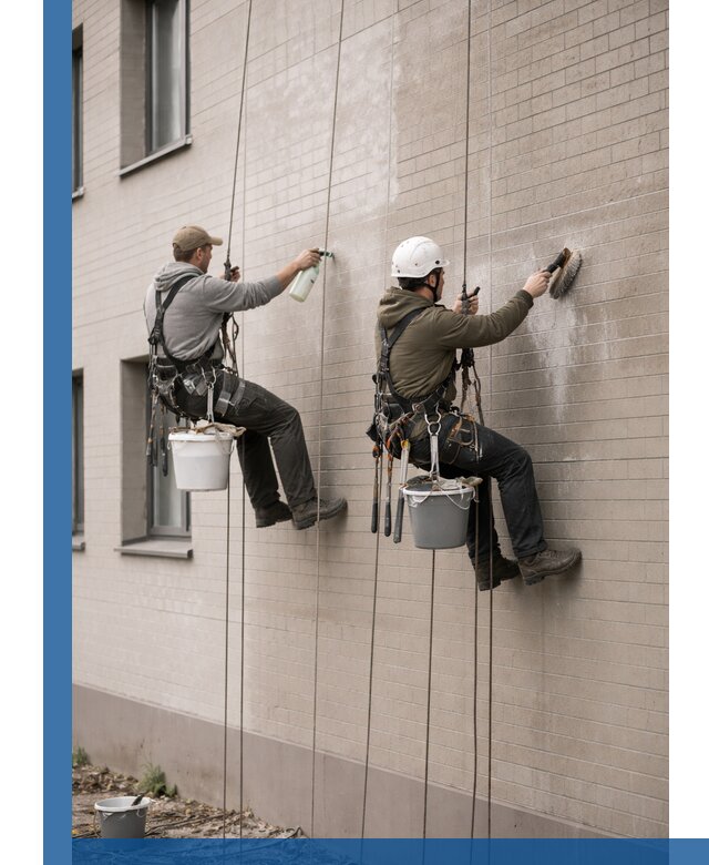 Удаление высолов с фасада зданий в Нижнекамске без повреждений и следов