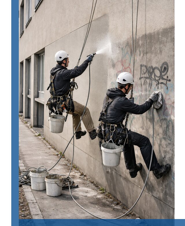 Антиграффити покрытие фасада с защитой от надписей в Нижнекамске