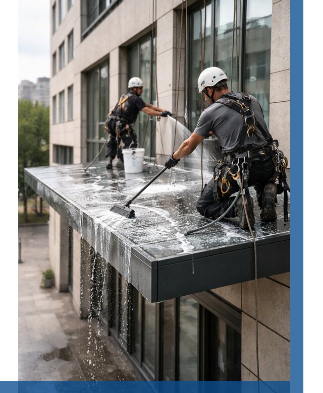 Мойка козырьков и навесов в Нижнекамске от 3549 р. | ВЫСОТНИК-Нжм