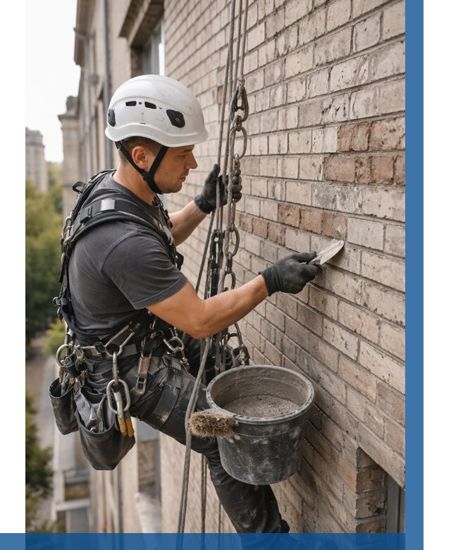 Ремонт кирпичной кладки фасада в Нижнекамске от 1825 р. | ВЫСОТНИК-Нжм