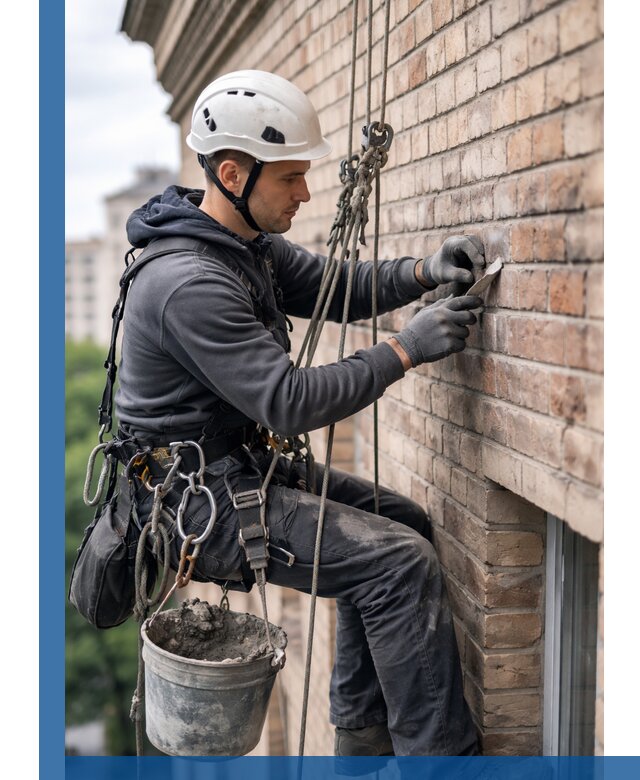 Качественный ремонт кирпичной кладки фасада в Нижнекамске с гарантией