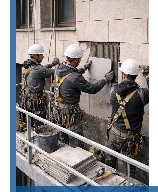 Ремонт облицовки фасада плиткой в Нижнекамске с гарантией