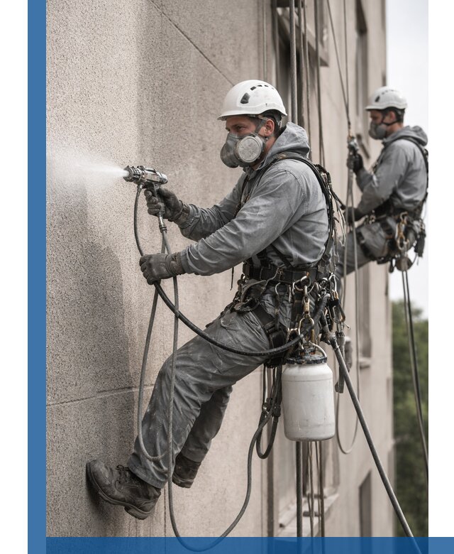 Безвоздушная покраска фасадов зданий в Нижнекамске профессионально