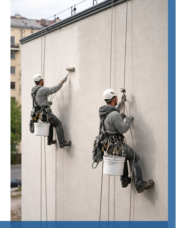 Покраска оштукатуренного фасада в Нижнекамске от 324 р. | ВЫСОТНИК-Нжм