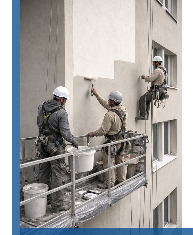 Покраска оштукатуренного фасада в Нижнекамске под ключ с гарантией