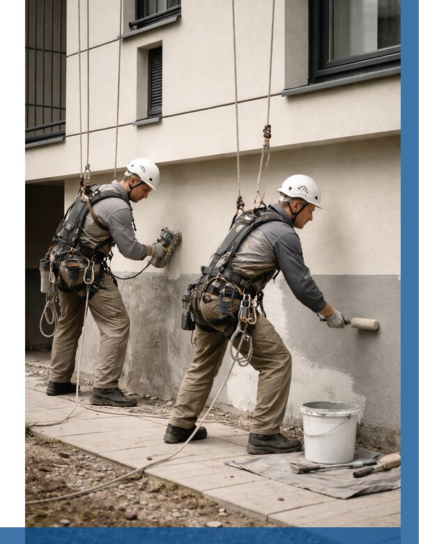 Окраска цоколя здания в Нижнекамске от 456 р. под ключ | ВЫСОТНИК-Нжм