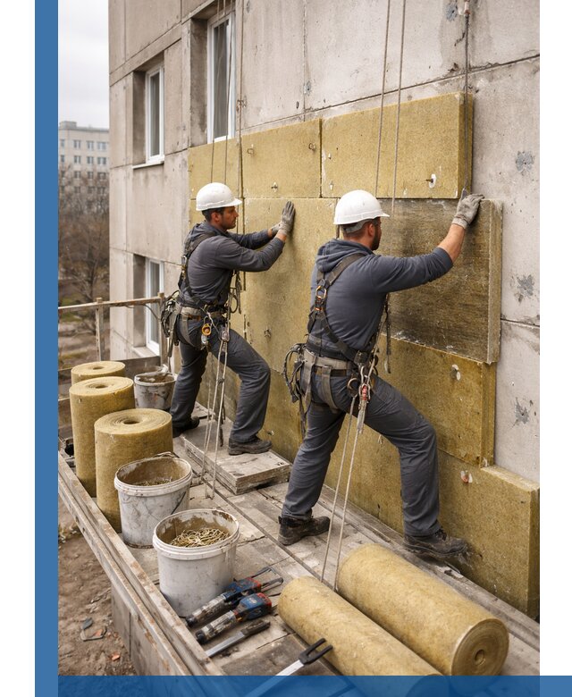 Утепление фасада минватой в Нижнекамске под ключ с гарантией