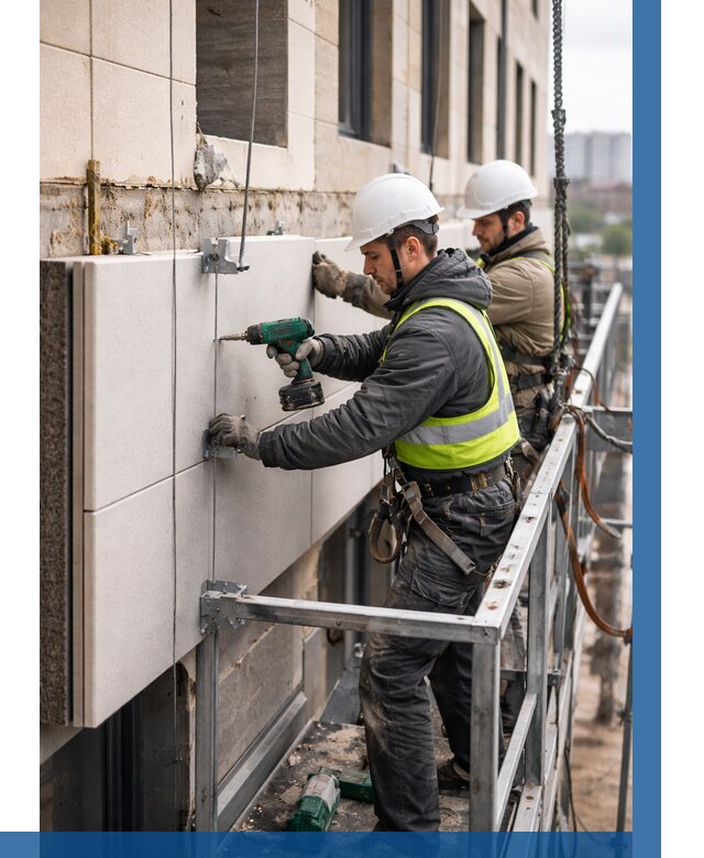 Монтаж фасадных термопанелей в Нижнекамске от 1521 р. | ВЫСОТНИК-Нжм