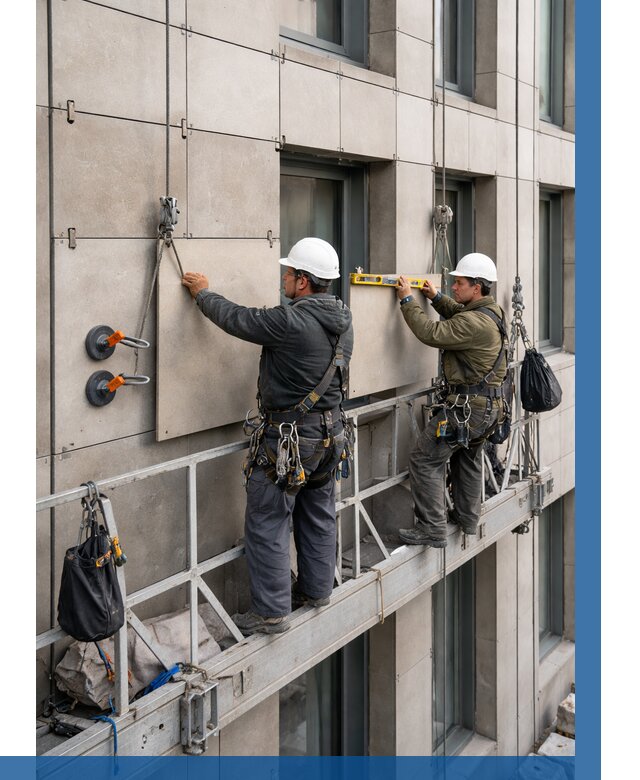 Монтаж керамогранита на фасад в Нижнекамске от 2535 р. | ВЫСОТНИК-Нжм