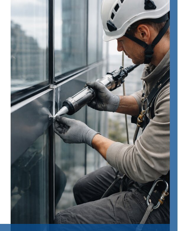 Герметизация стыков витража в Нижнекамске от 1217 р. | ВЫСОТНИК-Нжм