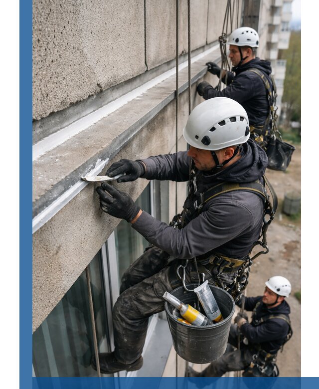 Герметизация примыкания балкона в Нижнекамске под ключ с гарантией