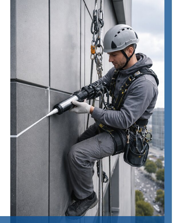 Герметизация стыков фасадных панелей в Нижнекамске от 6590 р.| ВЫСОТНИК-Нжм