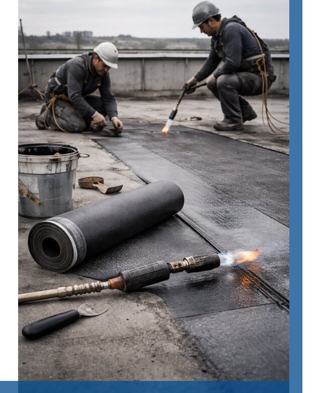 Ремонт рулонной кровли в Нижнекамске от 659 р. | ВЫСОТНИК-Нжм