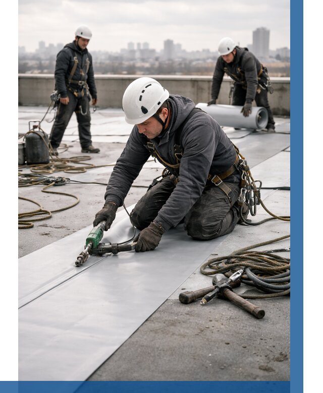 Ремонт мембранной кровли в Нижнекамске от 1825 р./м2 | ВЫСОТНИК-Нжм