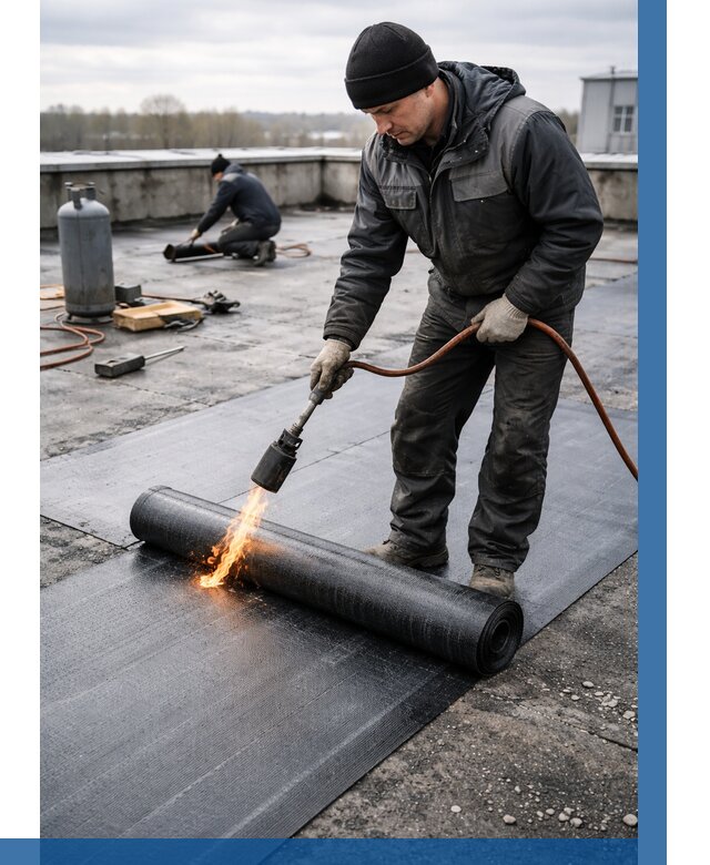 Ремонт наплавляемой кровли в Нижнекамске от 710 р. | ВЫСОТНИК-Нжм