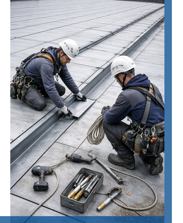 Ремонт фальцевой кровли в Нижнекамске от 710 р. | ВЫСОТНИК-Нжм