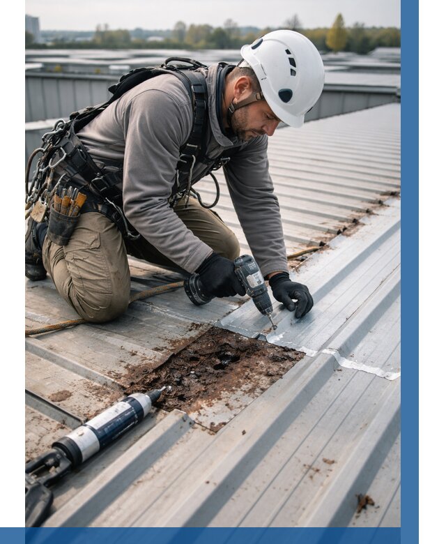 Ремонт профнастила на кровле в Нижнекамске от 710 р. | ВЫСОТНИК-Нжм