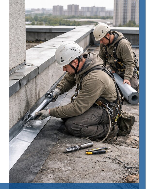 Ремонт кровельных примыканий в Нижнекамске от 1217 р. | ВЫСОТНИК-Нжм