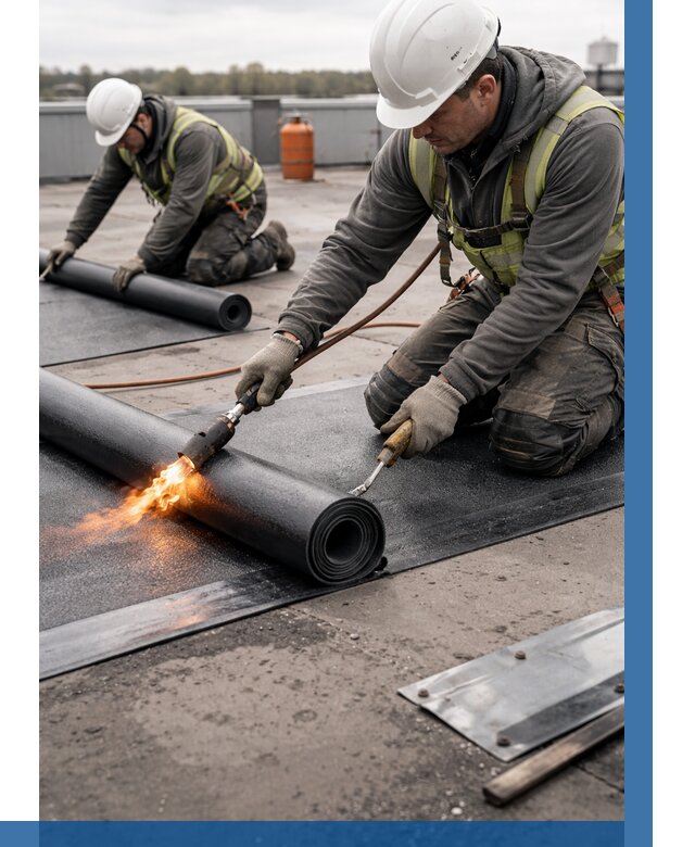 Монтаж наплавляемой кровли в Нижнекамске от 862 р. — ВЫСОТНИК-Нжм