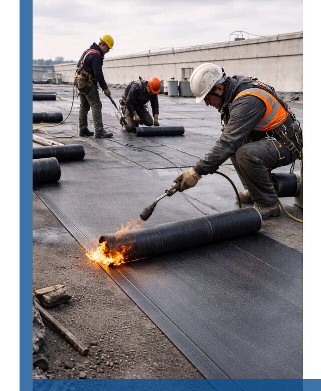 Монтаж наплавляемой кровли в Нижнекамске профессионально