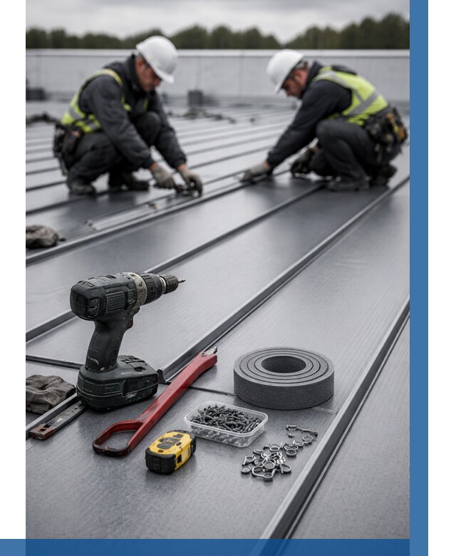 Монтаж фальцевой кровли в Нижнекамске от 1825 р. | ВЫСОТНИК-Нжм