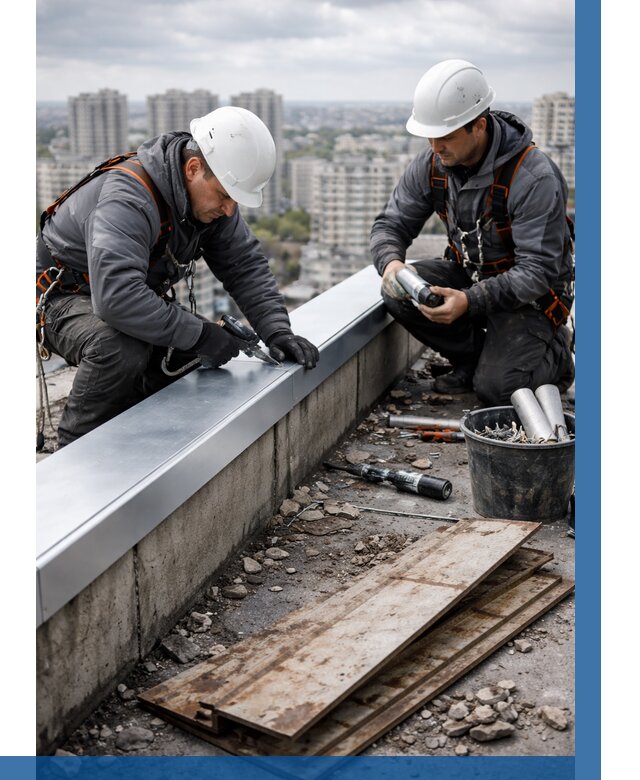 Замена парапетных крышек под ключ в Нижнекамске от 1217 р. | ВЫСОТНИК-Нжм