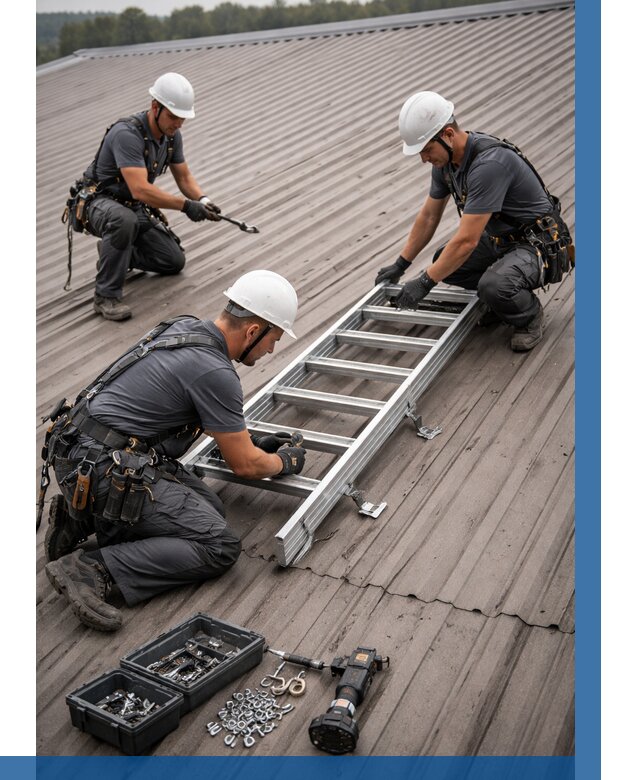 Монтаж кровельной лестницы в Нижнекамске от 4563 р. | ВЫСОТНИК-Нжм