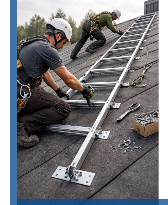 Профессиональный монтаж кровельной лестницы в Нижнекамске под ключ