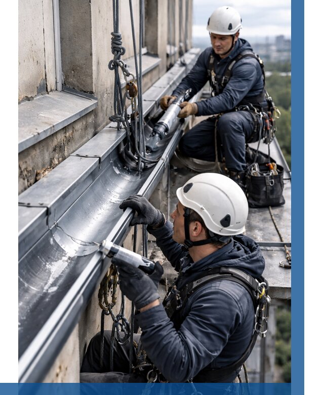 Ремонт водосточных желобов в Нижнекамске от 6590 р. | ВЫСОТНИК-Нжм