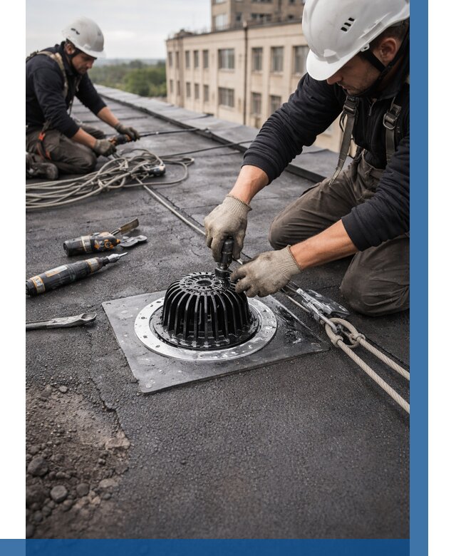 Установка водосточных воронок в Нижнекамске цена от 3549 р. | ВЫСОТНИК-Нжм