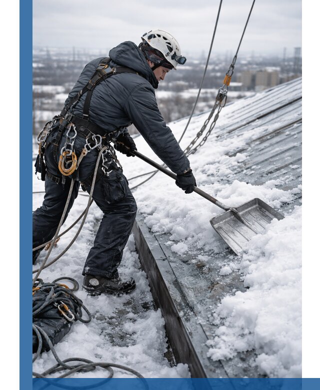 Профессиональная очистка кровли от снега и наледи в Нижнекамске
