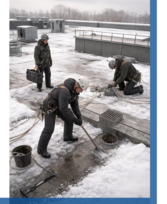 Абонентское обслуживание кровли зимой в Нижнекамске от 8111 р. | ВЫСОТНИК-Нжм