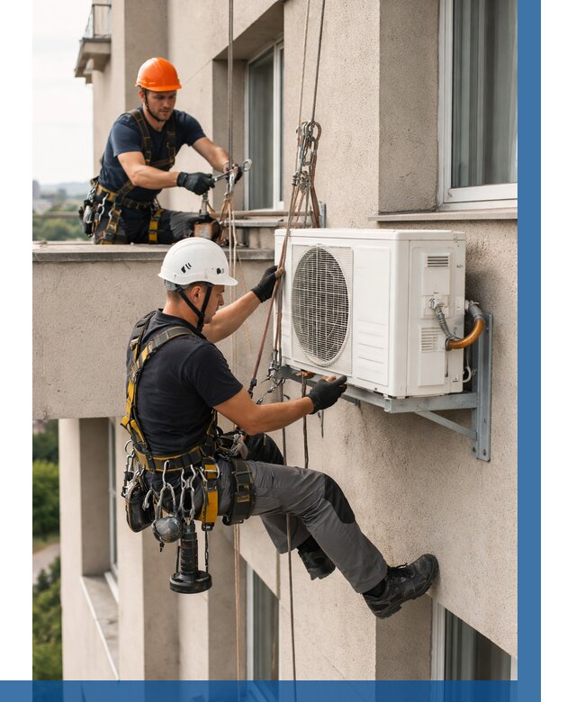 Монтаж внешнего блока кондиционера в Нижнекамске от 6590 р. | ВЫСОТНИК-Нжм