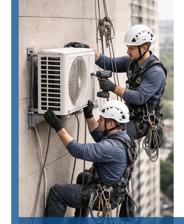 Монтаж внешнего блока кондиционера в Нижнекамске установка и крепление