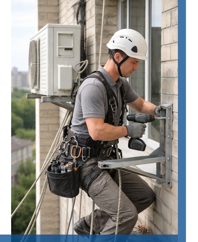 Установка кронштейнов кондиционера в Нижнекамске от 3549 р. | ВЫСОТНИК-Нжм