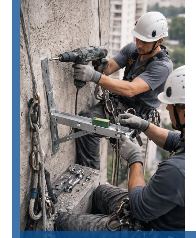Установка кронштейнов кондиционера и крепежа в Нижнекамске