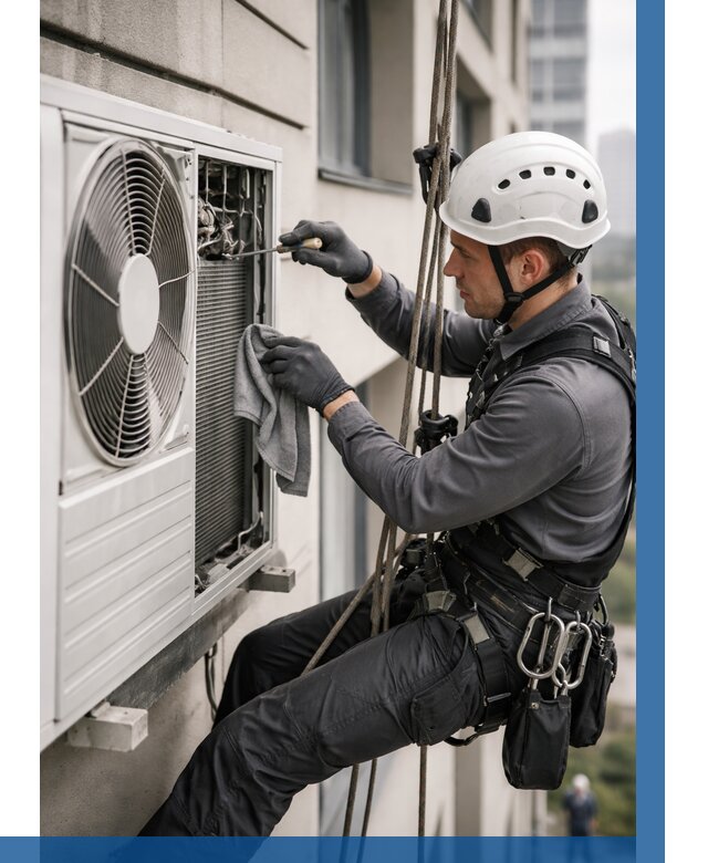 Обслуживание внешнего блока кондиционера в Нижнекамске от 2738 р.ВЫСОТНИК-Нжм