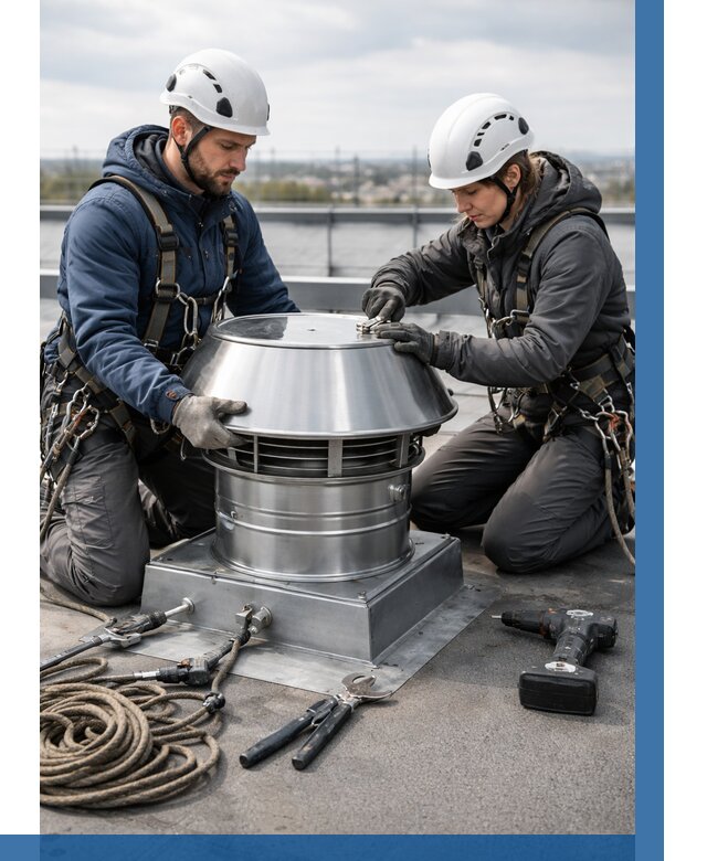 Установка дефлекторов на кровле в Нижнекамске от 4563 р. | ВЫСОТНИК-Нжм