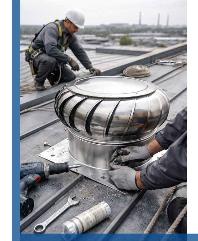 Установка дефлекторов на кровле в Нижнекамске профессионально