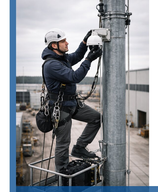 Профессиональная установка видеокамер на мачте в Нижнекамске