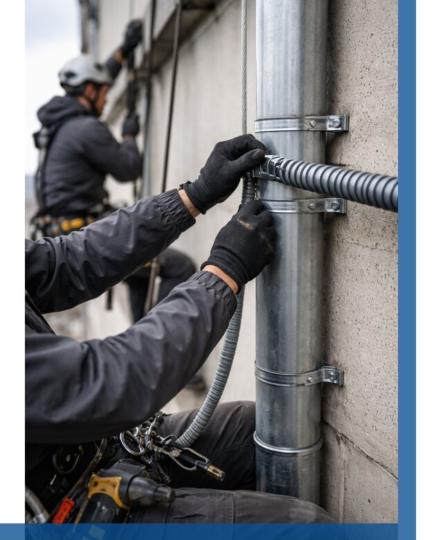 Монтаж гофры для кабеля в Нижнекамске от 304 р. | ВЫСОТНИК-Нжм