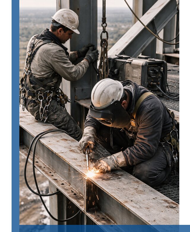 Высотные сварочные работы в Нижнекамске для промышленных объектов