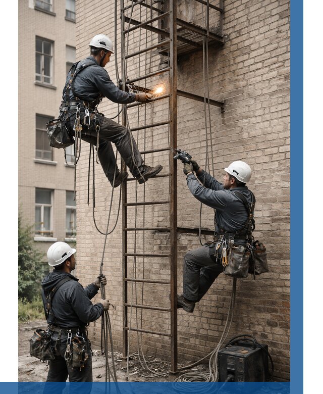 Ремонт пожарной лестницы в Нижнекамске от 7604 р. | ВЫСОТНИК-Нжм