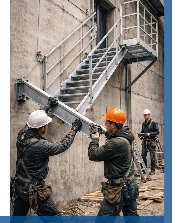 Монтаж металлических лестниц в Нижнекамске от 15209 р. | ВЫСОТНИК-Нжм